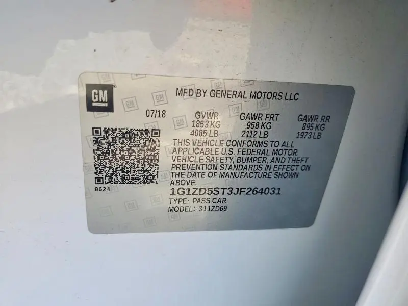 2018 CHEVROLET MALIBU LT  