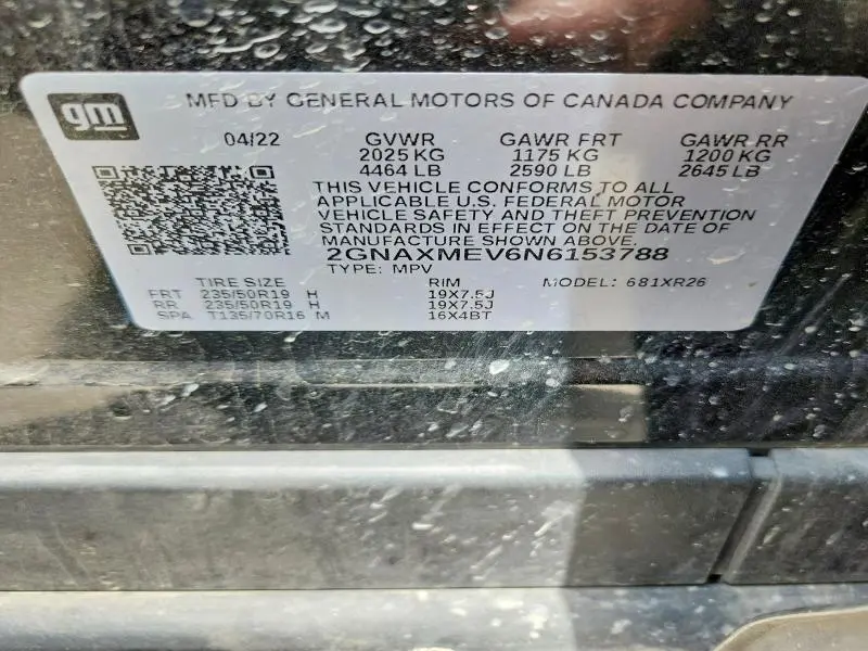 2022 CHEVROLET EQUINOX RS  