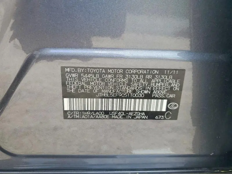 2012 LEXUS LS 460 BASE  