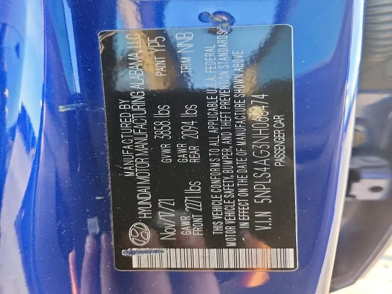 2022 HYUNDAI ELANTRA SEL  