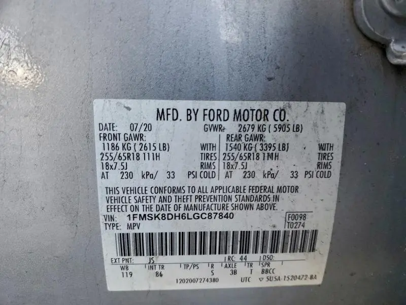 2020 FORD EXPLORER XLT  