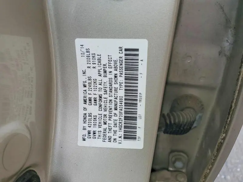 2015 HONDA ACCORD LX  