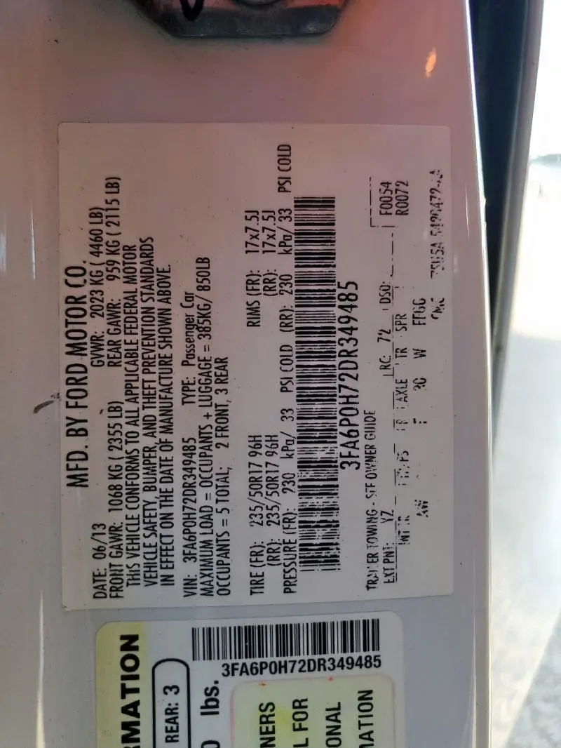 2013 FORD FUSION SE  