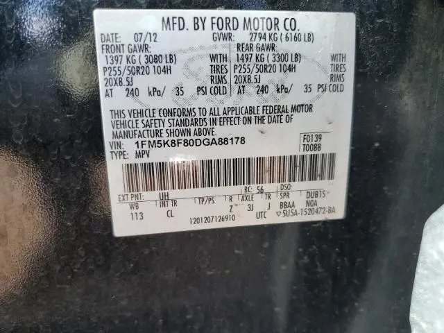 2013 FORD EXPLORER LIMITED  