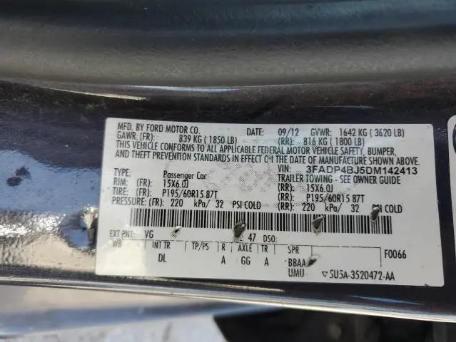 2013 FORD FIESTA SE  