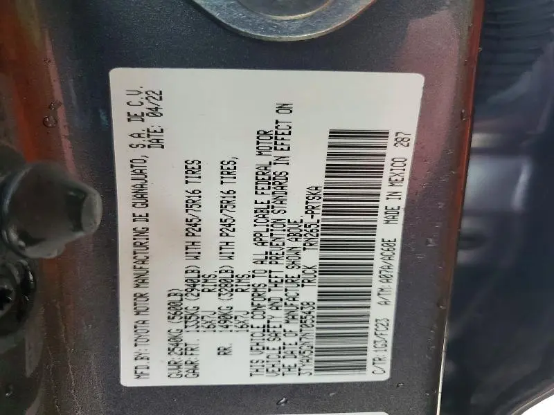 2022 TOYOTA TACOMA   