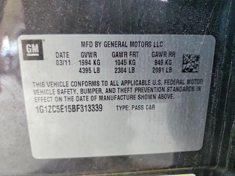 2011 CHEVROLET MALIBU 1LT  