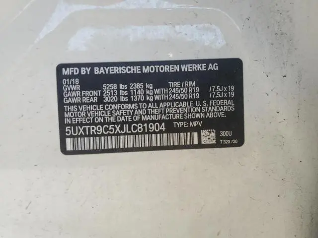 2018 BMW X3 XDRIVE30I  
