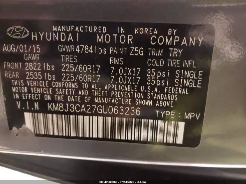 2016 HYUNDAI TUCSON ECO