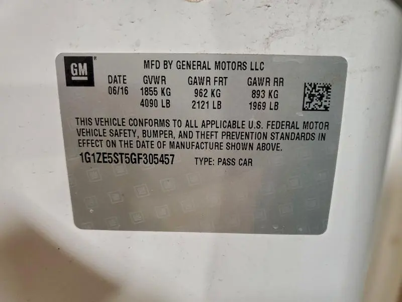 2016 CHEVROLET MALIBU LT  