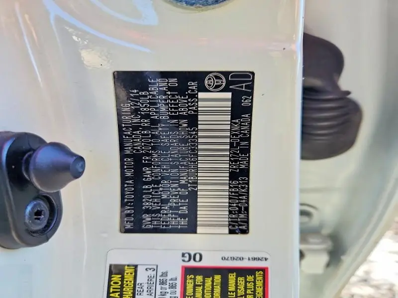 2015 TOYOTA COROLLA L  