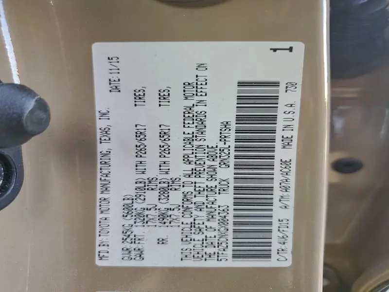 2016 TOYOTA TACOMA DOUBLE CAB  