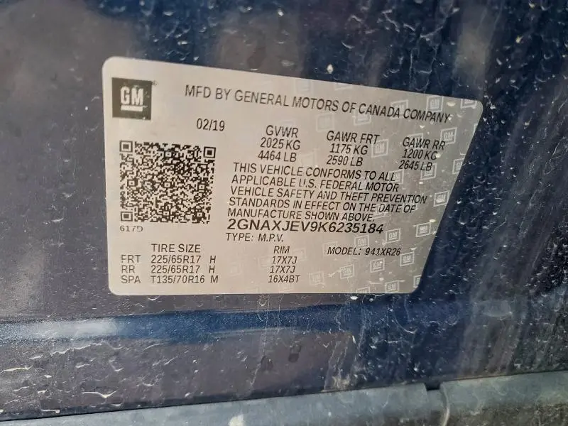 2019 CHEVROLET EQUINOX LT  