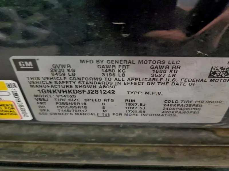 2015 CHEVROLET TRAVERSE LT  