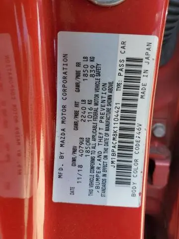 2019 MAZDA 3 PREFERRED PLUS  