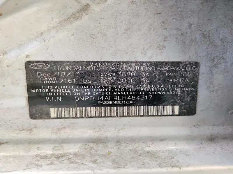 2014 HYUNDAI ELANTRA SE  