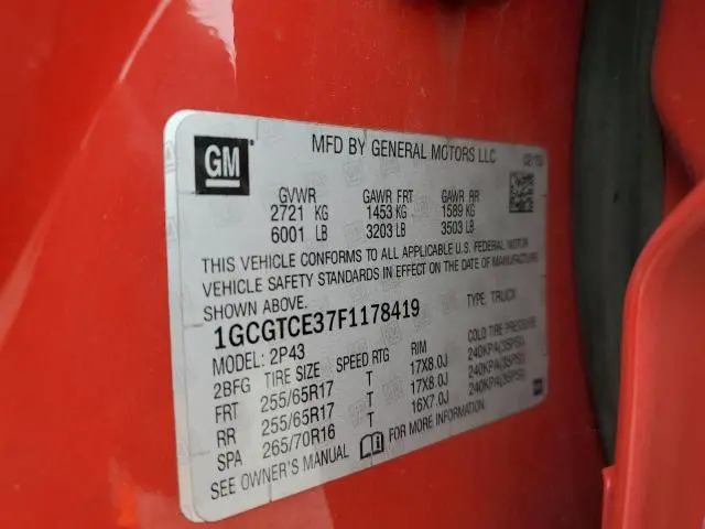 2015 CHEVROLET COLORADO Z71  