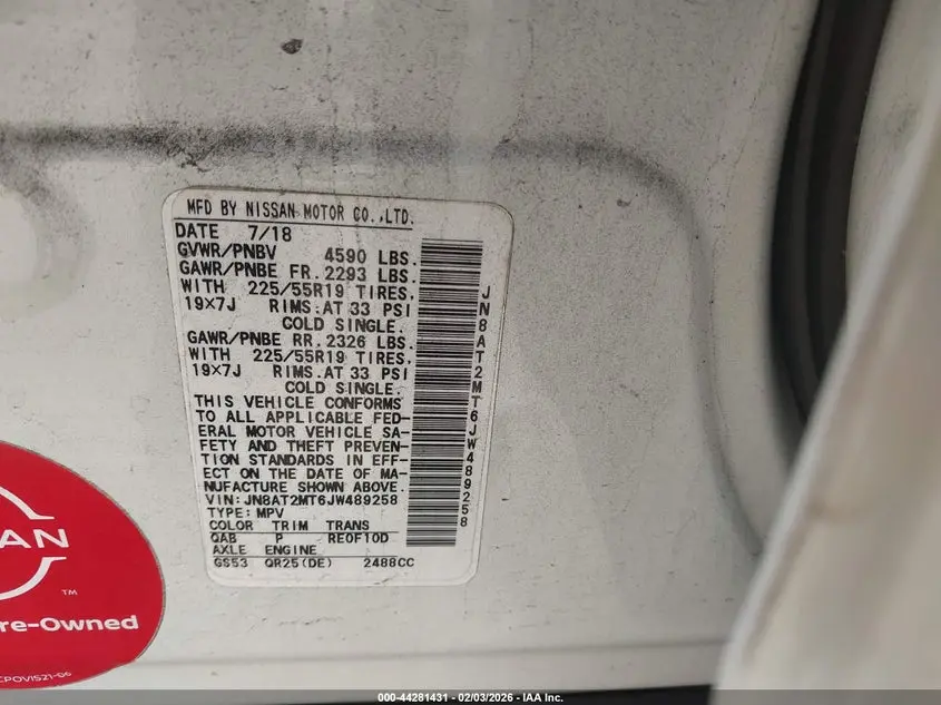 2018 NISSAN ROGUE SL