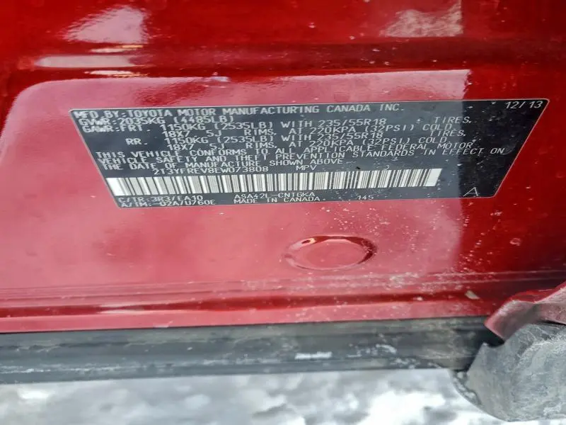 2014 TOYOTA RAV4 LIMITED  