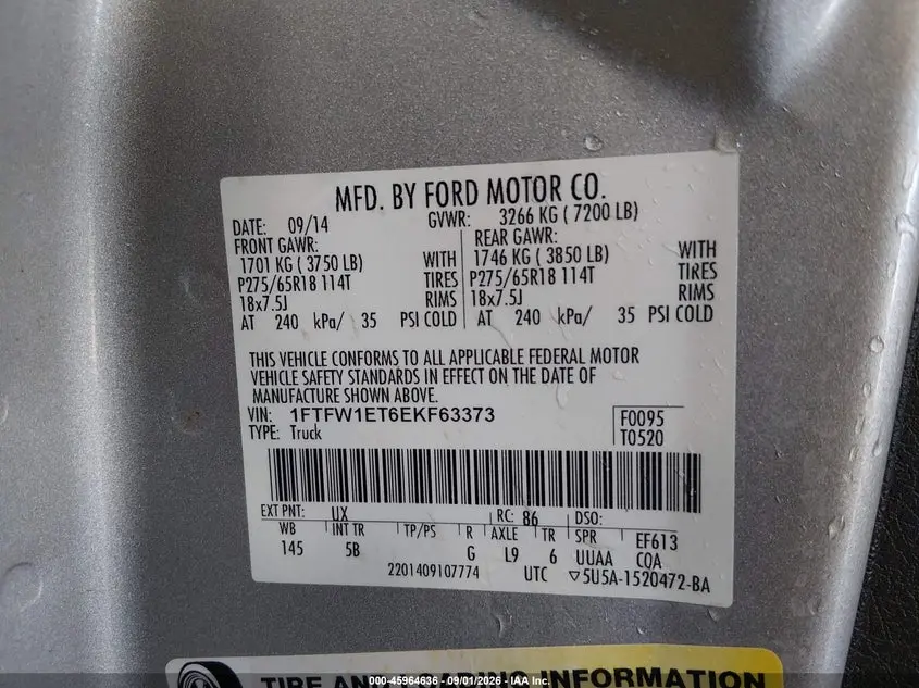 2014 FORD F-150 FX4