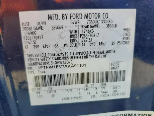 2010 FORD F150 SUPERCREW  