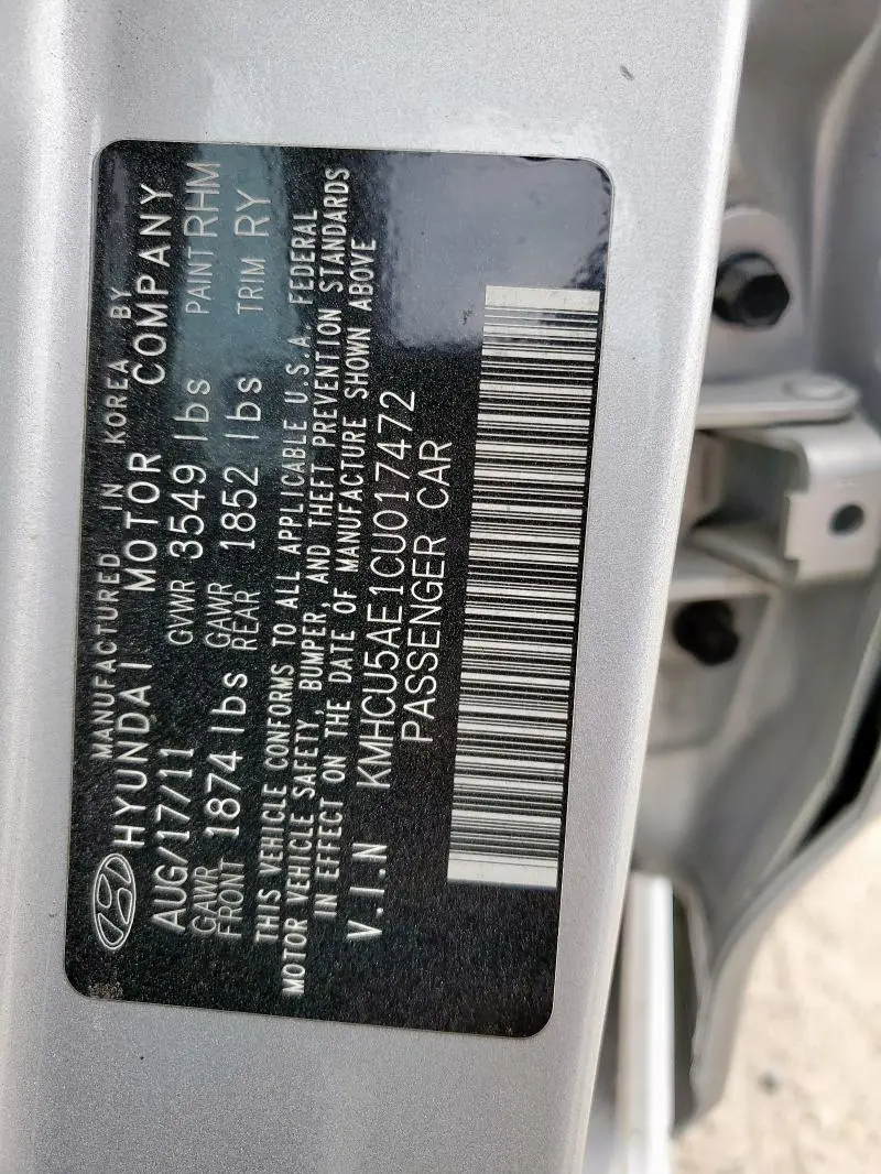 2012 HYUNDAI ACCENT GLS  