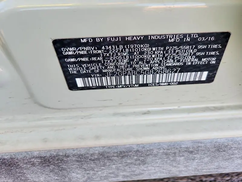 2016 SUBARU CROSSTREK PREMIUM  