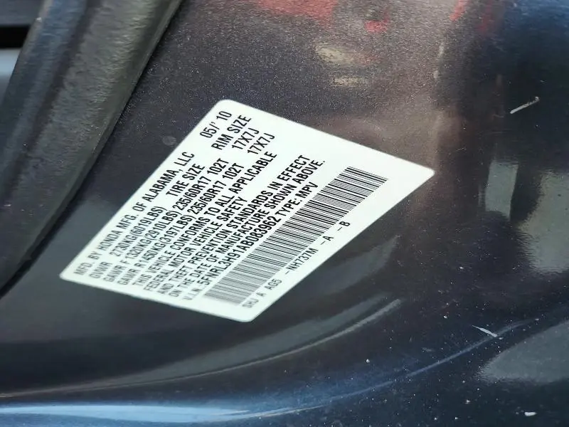 2010 HONDA ODYSSEY TOURING  