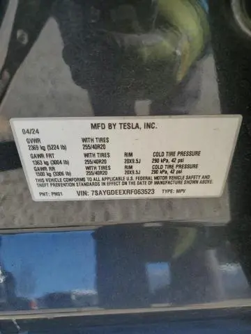 2024 TESLA MODEL Y   
