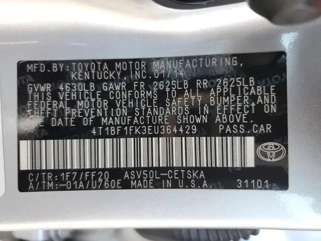 2014 TOYOTA CAMRY L  