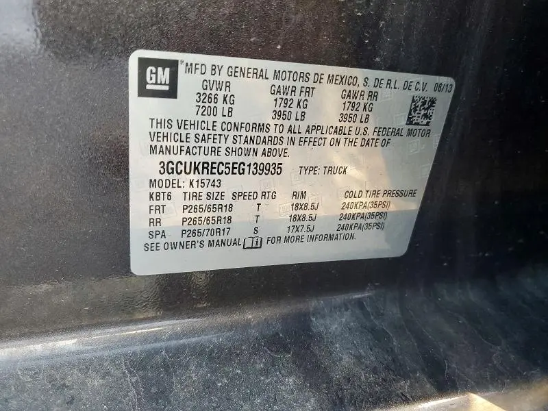 2014 CHEVROLET SILVERADO K1500 LT  