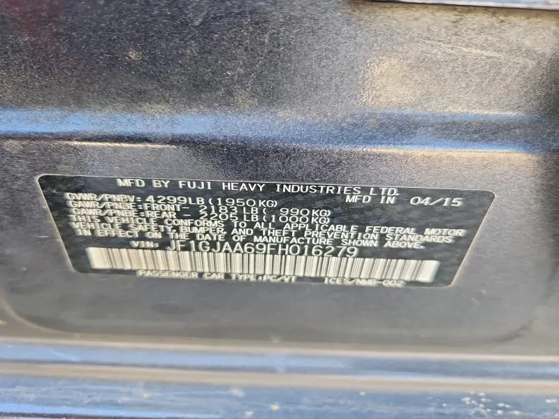 2015 SUBARU IMPREZA   