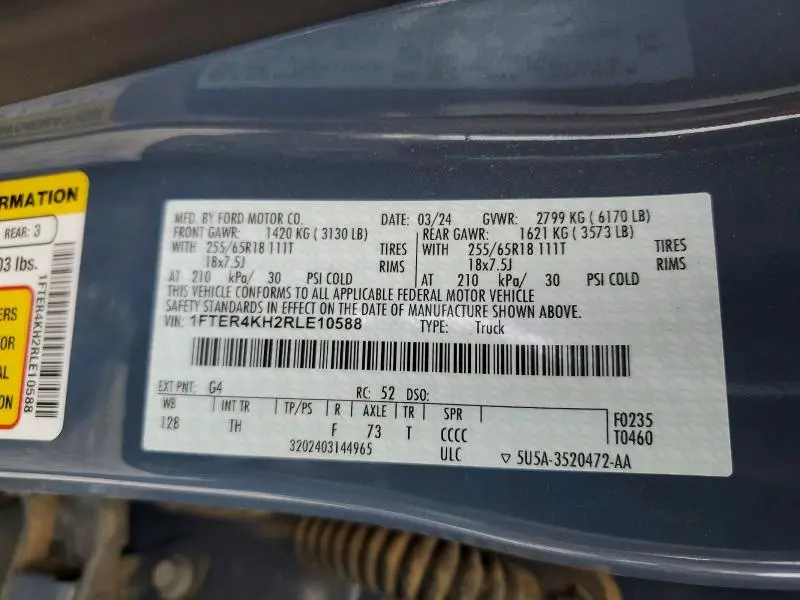 2024 FORD RANGER LARIAT  