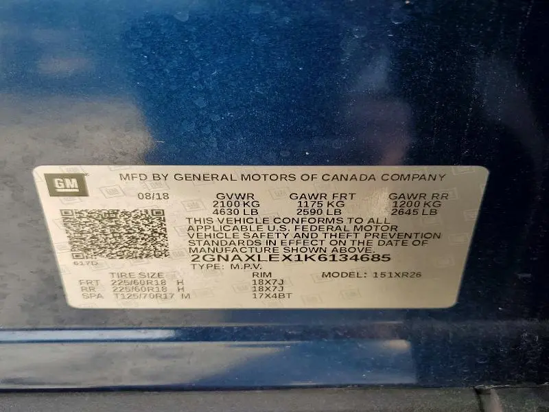 2019 CHEVROLET EQUINOX LT  