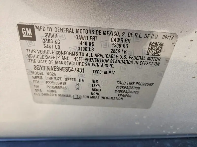 2014 CADILLAC SRX   