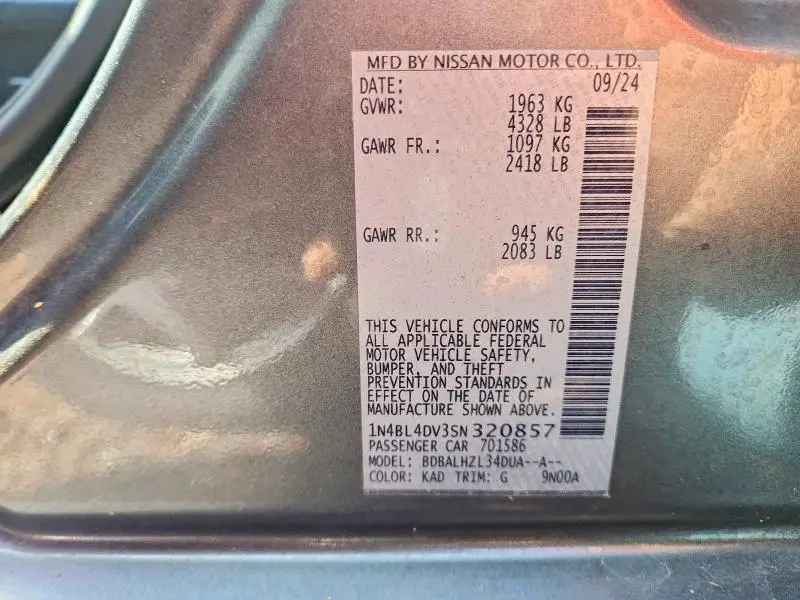 2025 NISSAN ALTIMA 2.5 SV  