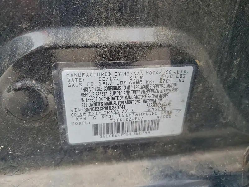 2017 NISSAN VERSA NOTE S  