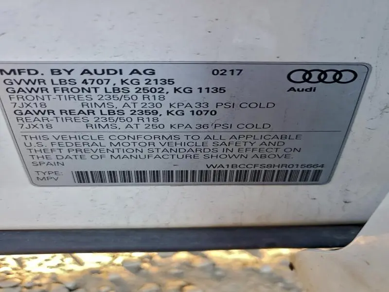 2017 AUDI Q3 PREMIUM  