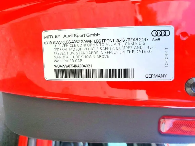 2019 AUDI RS5   