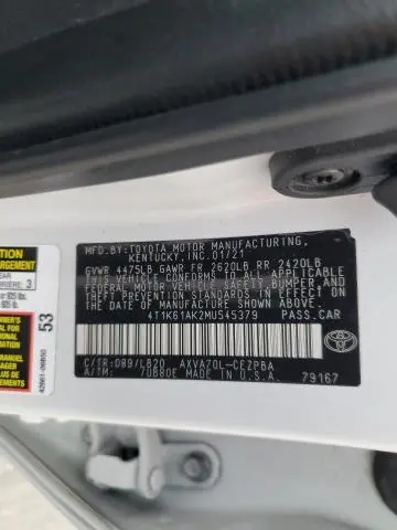 2021 TOYOTA CAMRY XSE  