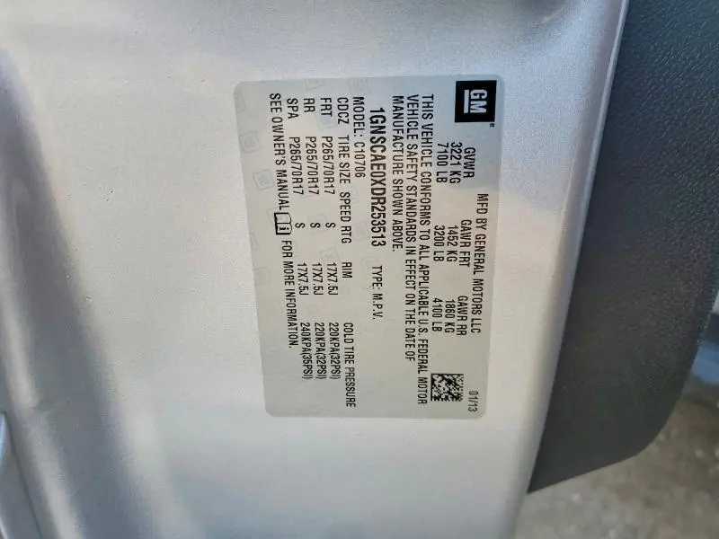 2013 CHEVROLET TAHOE C1500 LS  