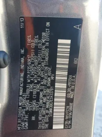 2014 TOYOTA SIENNA LE  