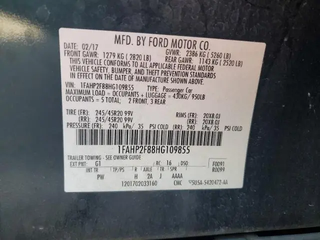 2017 FORD TAURUS LIMITED  