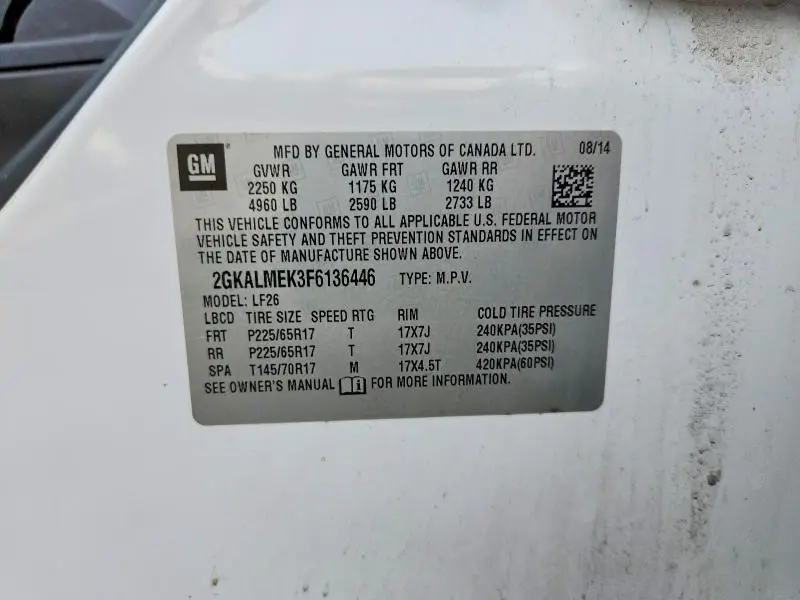 2015 GMC TERRAIN SLE  