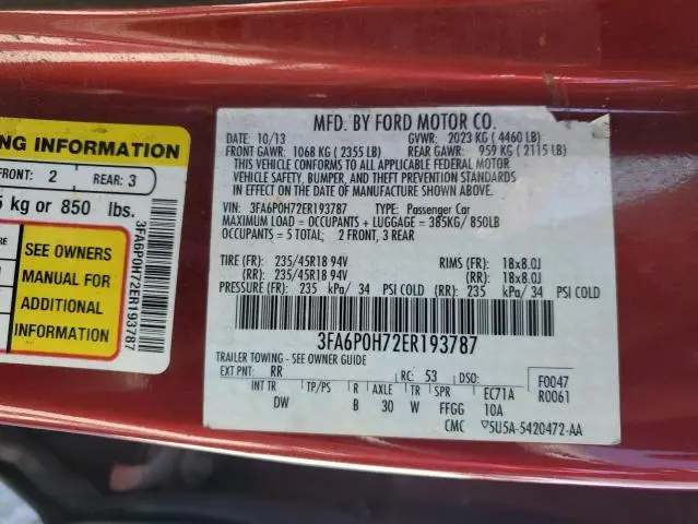 2014 FORD FUSION SE  