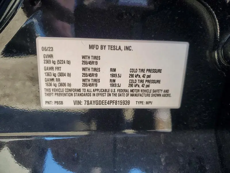 2023 TESLA MODEL Y   