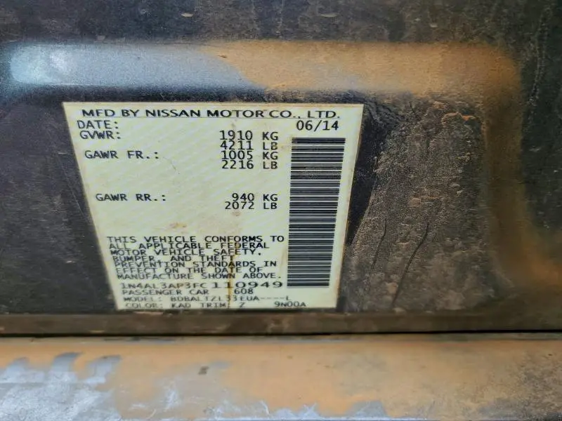 2015 NISSAN ALTIMA 2.5  