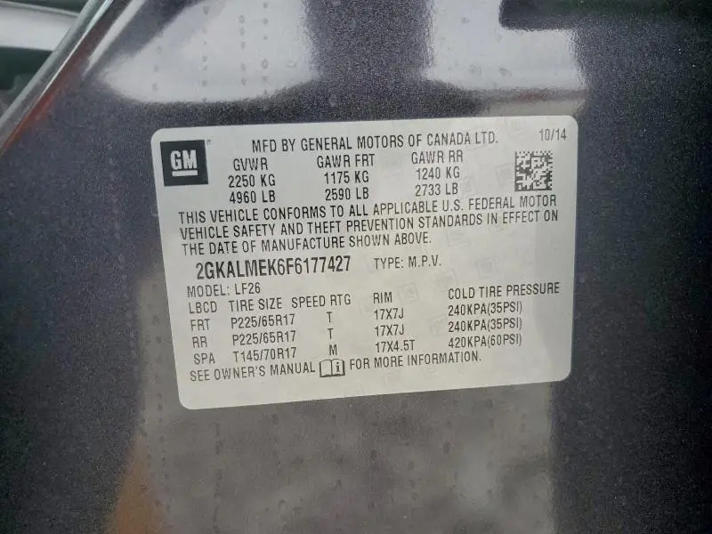 2015 GMC TERRAIN SLE  