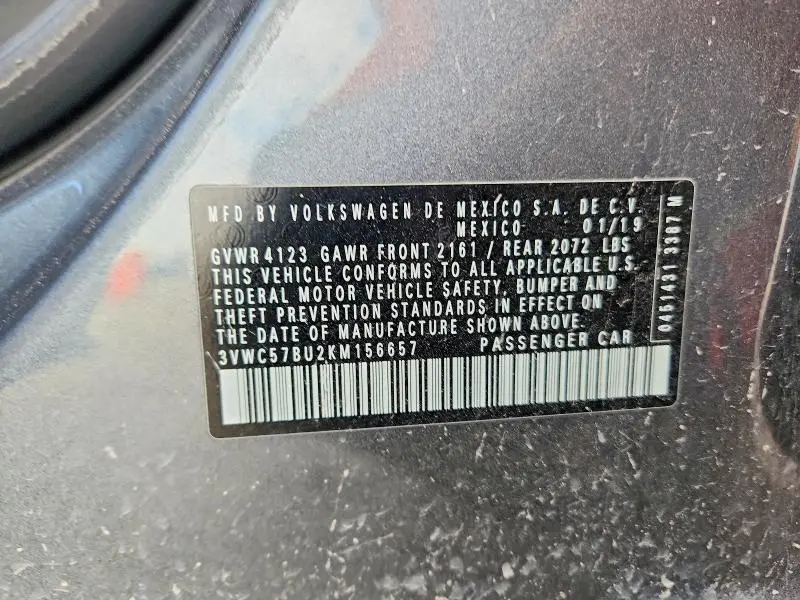 2019 VOLKSWAGEN JETTA S  