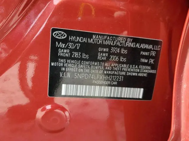 2017 HYUNDAI ELANTRA SE  